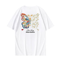 Short-sleeved T-shirt Butterfly Light-changing Embroidery Chinese Style