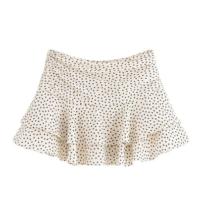 Women's clothing style pleated layer decorated mid-waist skirt pants 4661504