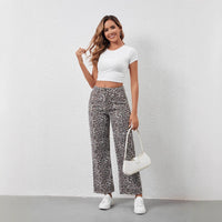 Women's Loose Leopard Print Jeans