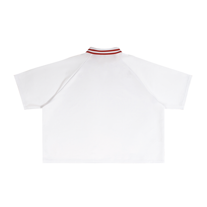 Contrast Lapel Collar Boxy T-Shirt