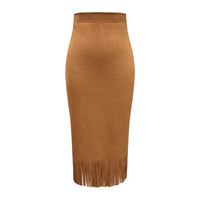 Women's Fashionable Elegant Long Suede Skirt Comfortable Slim Fit