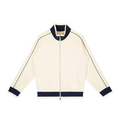 Color Block Raglan Sleeve Zip Track Jacket