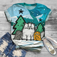 3D Digital Printing Loose Sports And Leisure Short Sleeve T-shirt