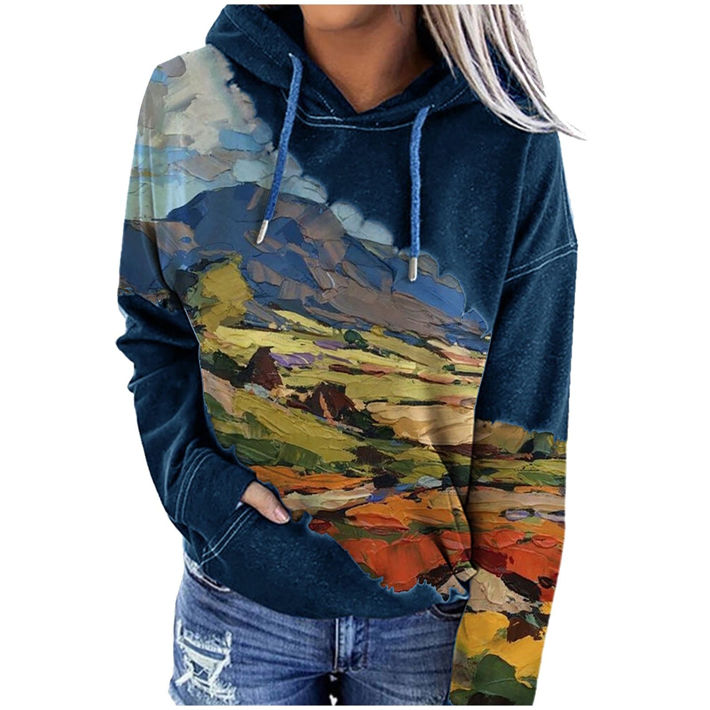 Printed hooded long sleeves