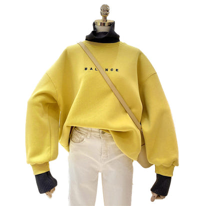 Korean Style Top High Collar Fake Two-Piece Women's Sweater