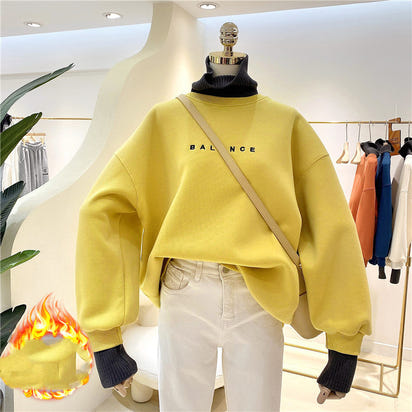 Korean Style Top High Collar Fake Two-Piece Women's Sweater