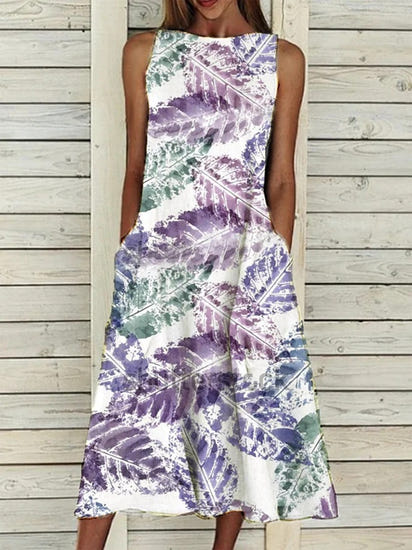 Summer Vintage Floral Print Loose A-Line Dresses