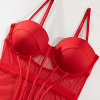 Polyester Comfortable Mesh Breathable Body Shaping Two-piece Suits Steel Ring Push Up With Leg Ring