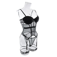 Polyester Comfortable Mesh Breathable Body Shaping Two-piece Suits Steel Ring Push Up With Leg Ring