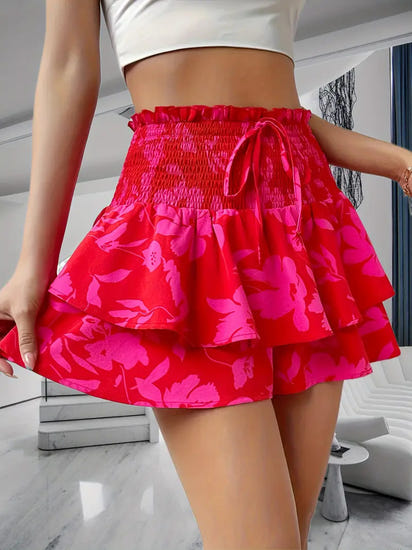 Women's All-match Casual Bohemian Dress Printed Short Skirt
