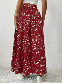 Women's Fashionable With Side-slit Printed Skirt
