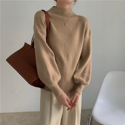 Apricot Long Sleeve Pullover For Women