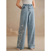 Women's Plus Size Embroidered Stretch Jeans