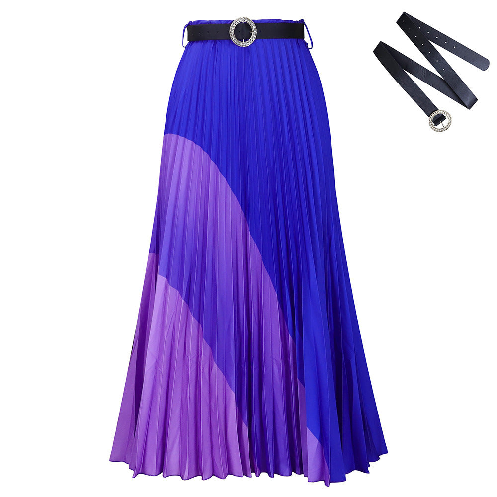 New Fashion Elastic Pleated Skirt Plus Size Foreign Trade A- Line Skirt