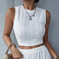 Elegance Sleeveless Round Neck Slim Fit Tank Top