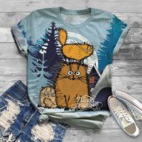 3D Digital Printing Loose Sports And Leisure Short Sleeve T-shirt