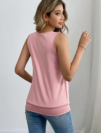 Sequin Decor Ruched Tank Top