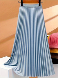 Women's high-end pleated skirt with a sense of drape, solid color large pleated skirt for women