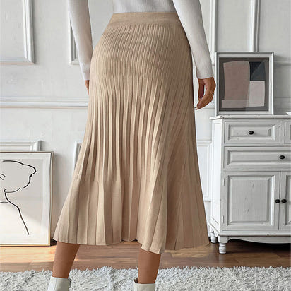 New Pure Color All-matching Slim Fit Women's Skirt
