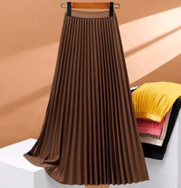 Women's high-end pleated skirt with a sense of drape, solid color large pleated skirt for women