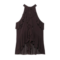 New Summer Pure Color Slimming Halter Top