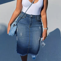 High Waist Slimming Office Lady Skirt Mid-length A- Line Sheath Skirt