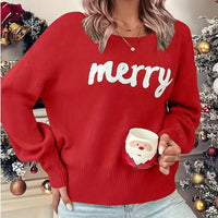 Knitted Women Crew Neck Sweater Loose Pullover Female Jumper Elegant Spring Warm Spring New Year Trendy Christmas Sweater