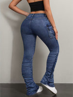 New Women's Workwear Tight Jeans With Multiple Pockets, Elastic And Casual, Comfortable And Breathable, An Indispensable Dressing Item