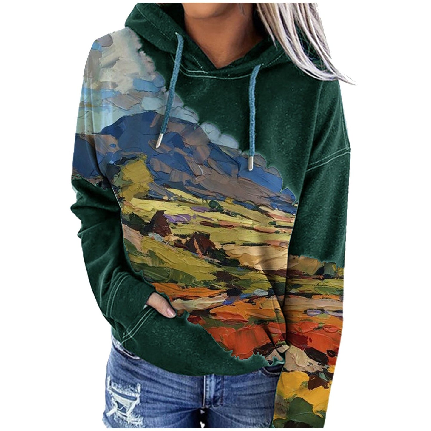 Printed hooded long sleeves