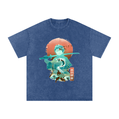 Snow Washed Oversized Cotton T-Shirt