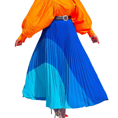 New Fashion Elastic Pleated Skirt Plus Size Foreign Trade A- Line Skirt