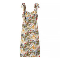 Women's Elegant Light Mature Wide Strap Printed Dress