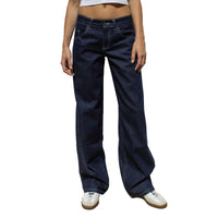 Wash straight-leg, high-waisted, wide-leg, loose and drape versatile jeans