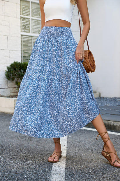 Floral Slim-fitting High Waist Skirt For Women