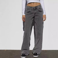 Wash straight-leg, high-waisted, wide-leg, loose and drape versatile jeans