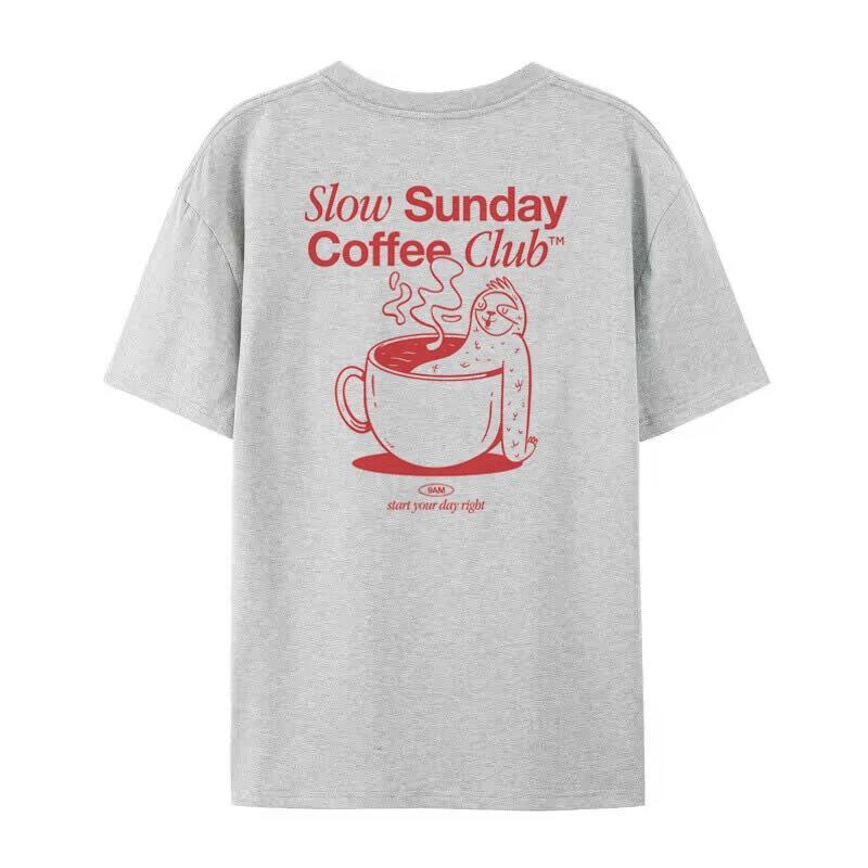 Vintage Coffee Club Short Sleeve Hippie Lady Cute