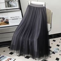 Gradient Color Gauze Skirt Mid-length Mesh High Waist