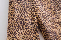 Women's Animal Print Satin Texture Long Sleeve Shirt