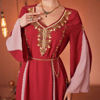 Labo Style Contrast Color ABAYA Formal Dress