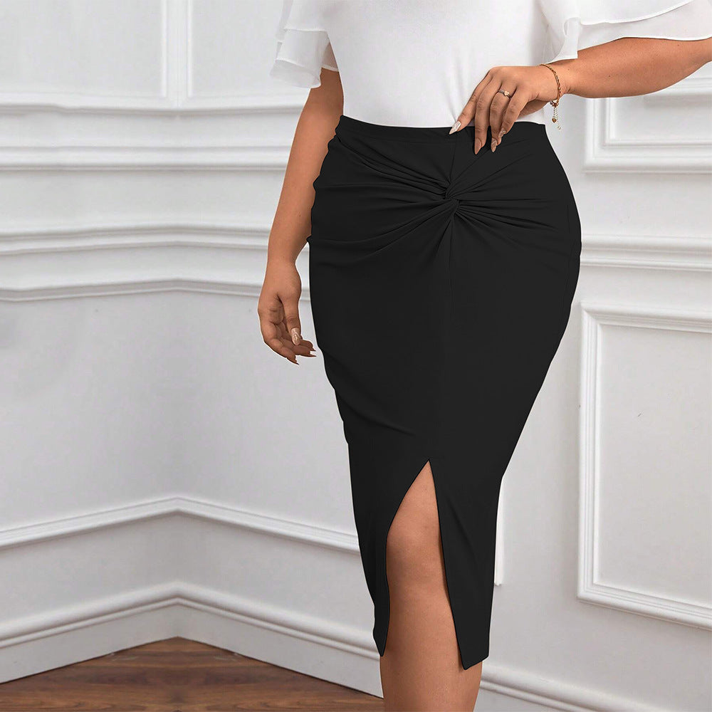 Women's Stretchy High Waist Slit Bodycon Office Skirt