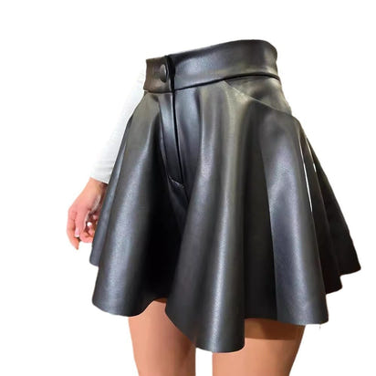 Autumn And Winter Slim And Stylish High-waisted Leather Skirt