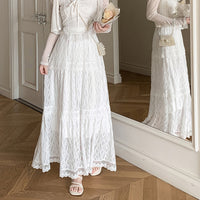 Design Embroidered White Lace Skirt