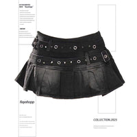 American Retro Large Size Washed Pleated Denim Skirt