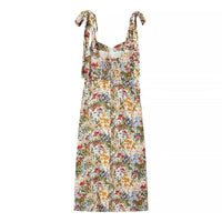 Women's Elegant Light Mature Wide Strap Printed Dress