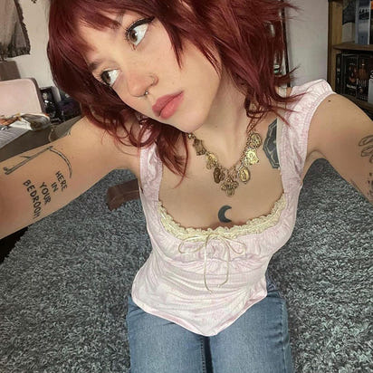 Floral bow strappy top for female bm, pure and elegant, slim and fashionable, gentle and versatile casual top