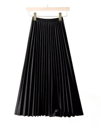 Women's high-end pleated skirt with a sense of drape, solid color large pleated skirt for women