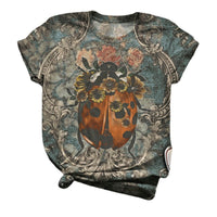 3D Digital Printing Loose Sports And Leisure Short Sleeve T-shirt