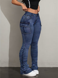 New Women's Workwear Tight Jeans With Multiple Pockets, Elastic And Casual, Comfortable And Breathable, An Indispensable Dressing Item