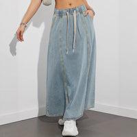 Retro High Waist Slimming Loose Denim Skirt