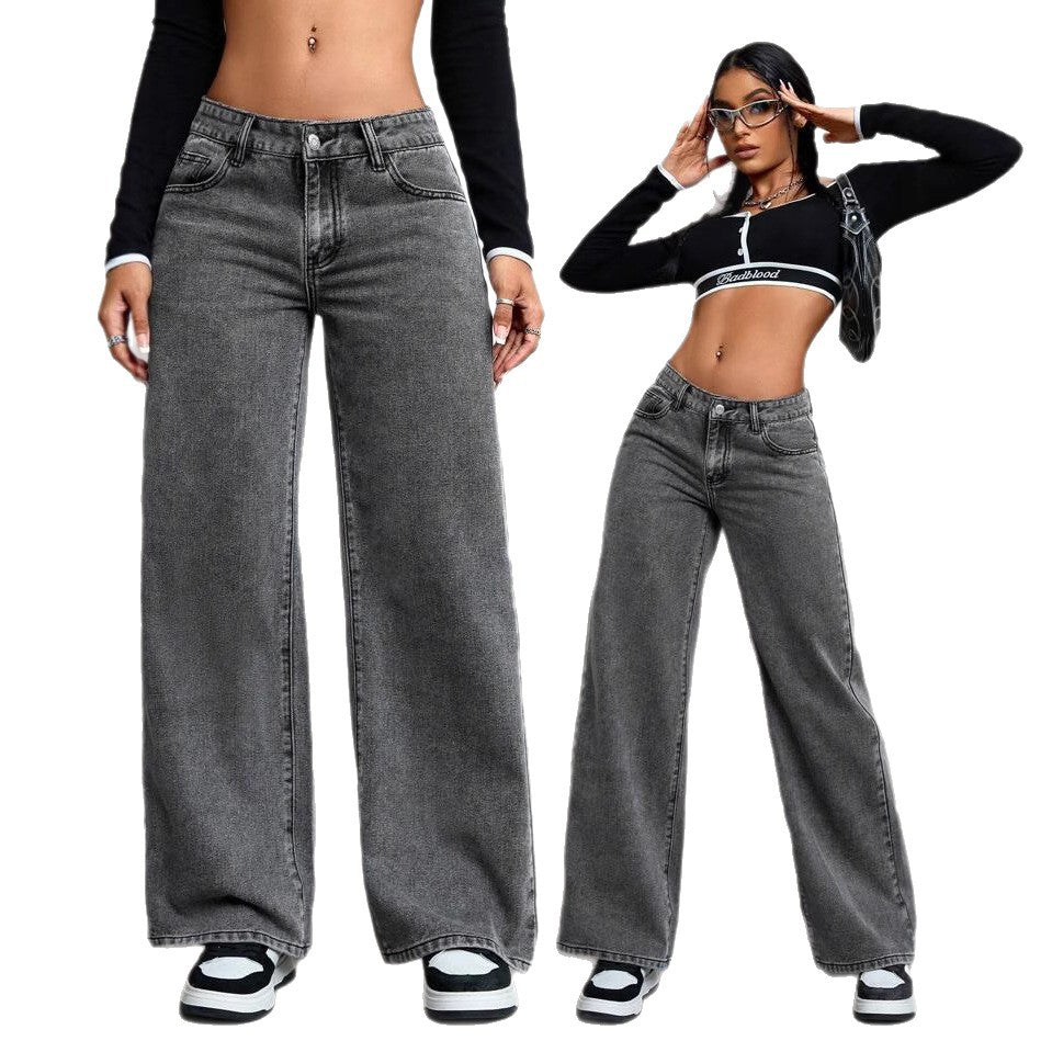 American style: ж, inns ы, Claire ш, high-waisted slimming jeans, loose and versatile women's pants